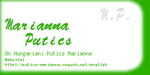 marianna putics business card